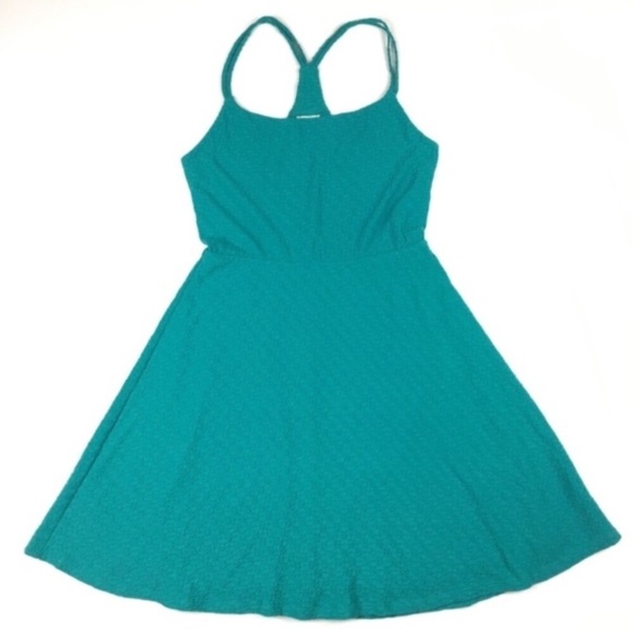 Mossimo Supply Co. Dresses & Skirts - MOSSIMO Dress Skater Sun Textured Racerback Y2K 90s Style Vibes Teal Size Small